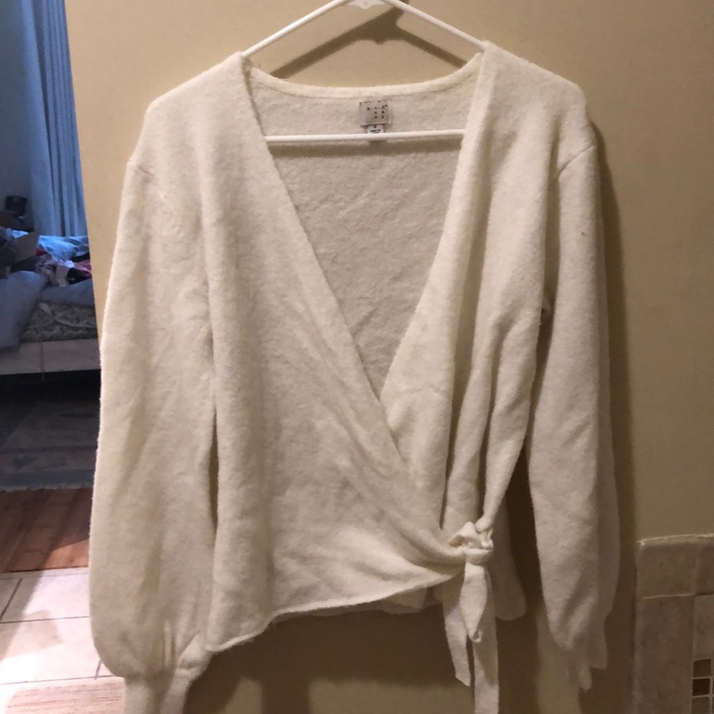 Wrap deep v sweater